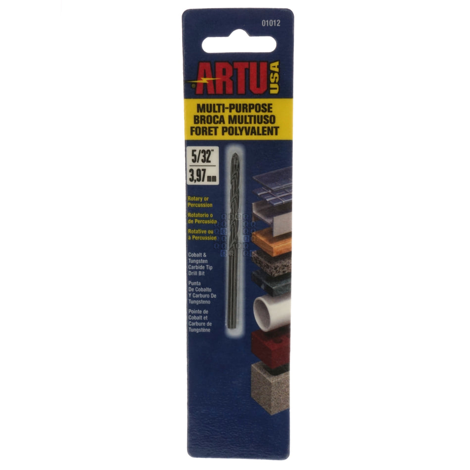 Artu 01012 5/32" Multi-Purpose Cobalt & Tungsten Carbide Tip Drill Bit