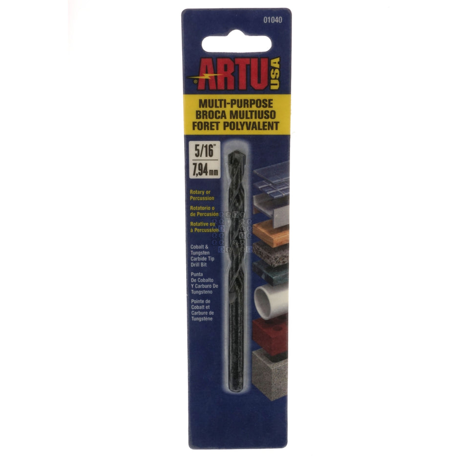 Artu 01040 5/16" Multi-Purpose Cobalt & Tungsten Carbide Tip Drill Bit
