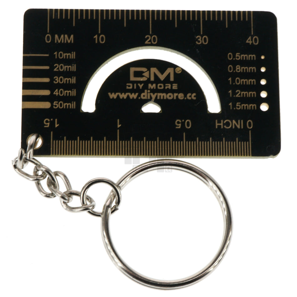 DIY More 020111 Keychain Printed Circuit Board PCB Ruler Surface Mount Angle