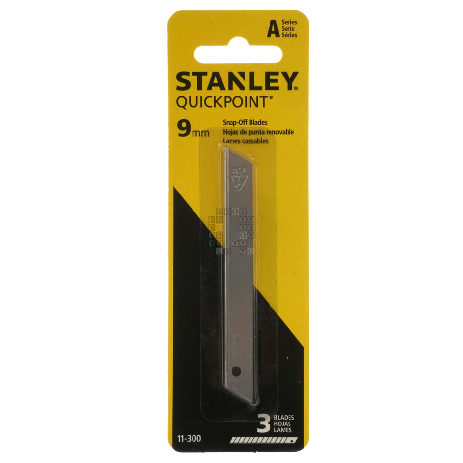 Stanley Tools 11-300 Quickpoint 9mm Snap-Off Blades, 3-Pack