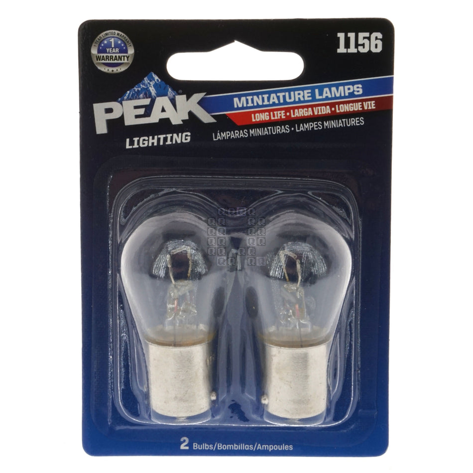 Peak Lighting 1156LL-BPP 1156 Long Life Miniature Incandescent Lamps Bulbs, 12.8VDC