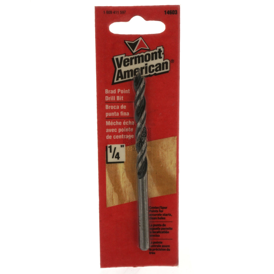 Vermont American 14603 1609411597 1/4" Brad Point Drill Bit