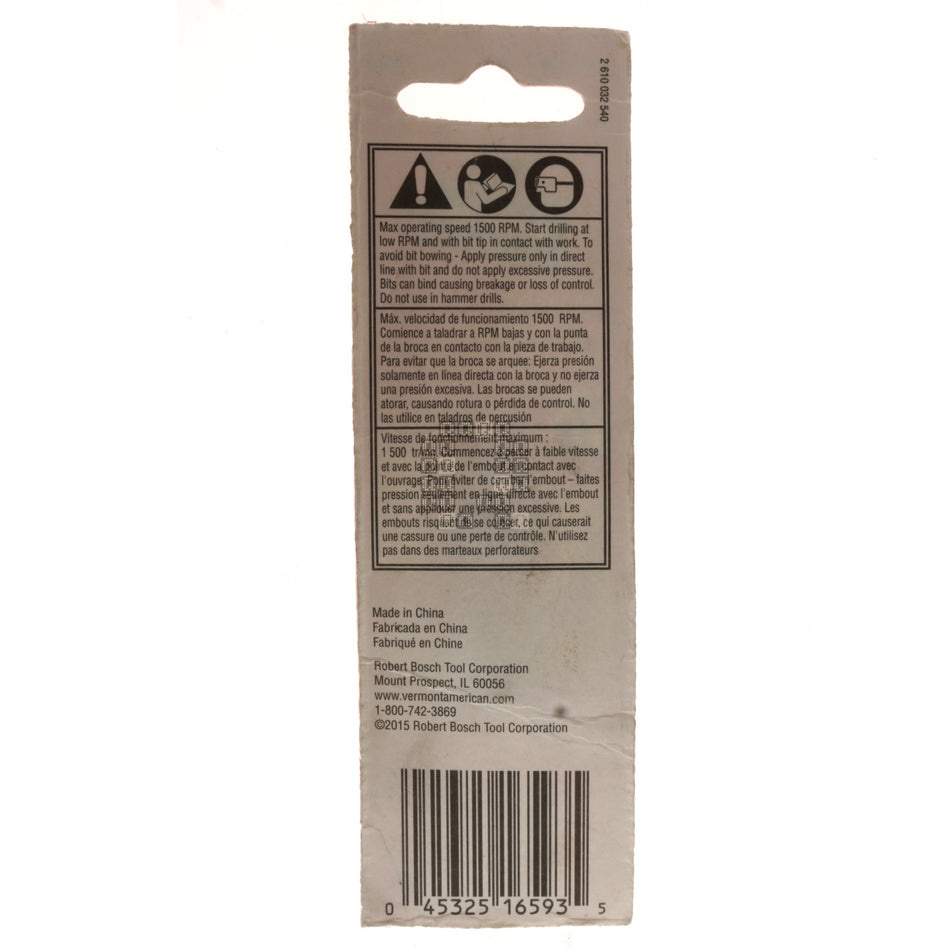 Vermont American 16593 1/2" Plug Cutter, 1/4" Straight Shank