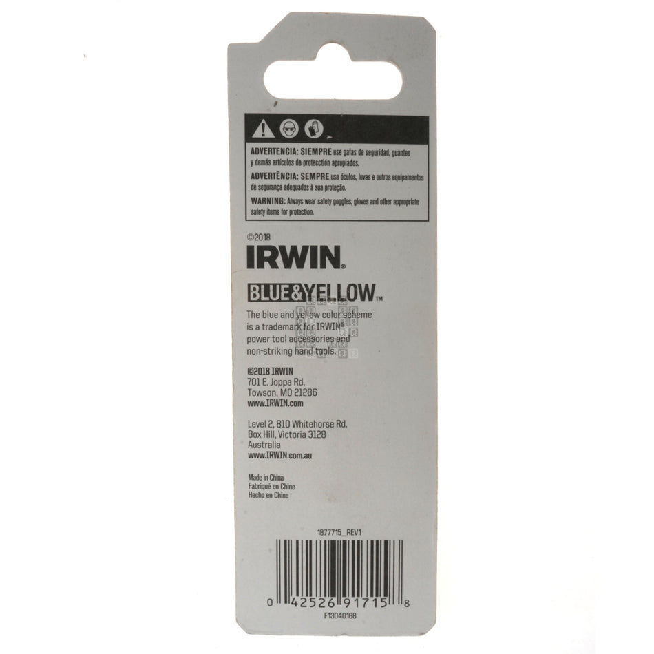 Irwin 1877715 Round Shank High Speed Steel (HSS) Countersink, 3/8", 82ÃÂ°