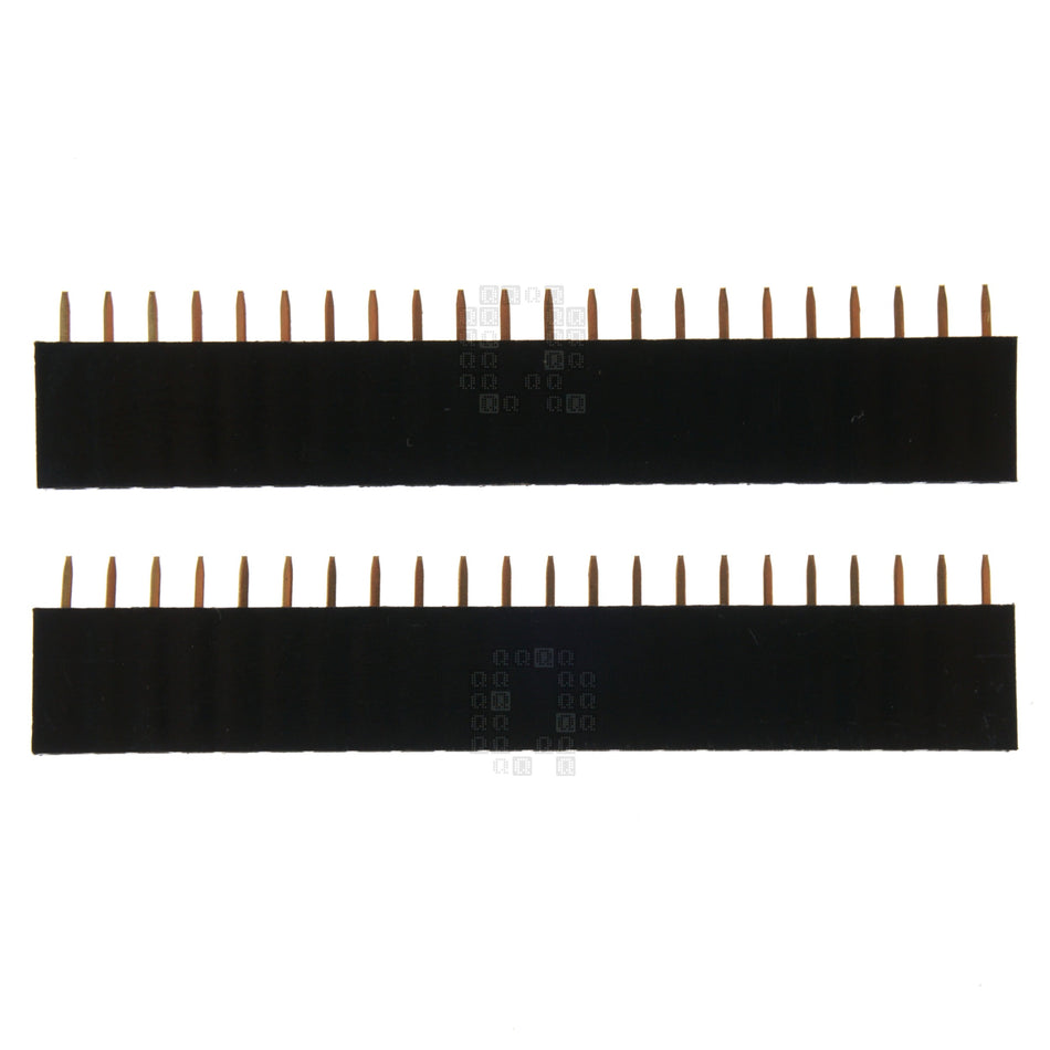 1x22 Single Row Female Straight Pin Header, 2.54mm Pitch, 2-Pack