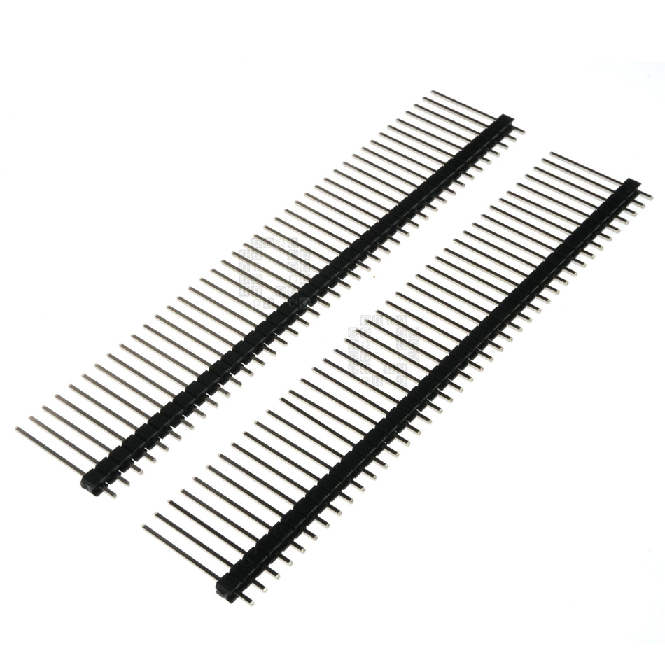 1x40 Pin Male Breakable Single Row Pin Header, 2.54mm Pitch, 20mm Height, 2-Pack