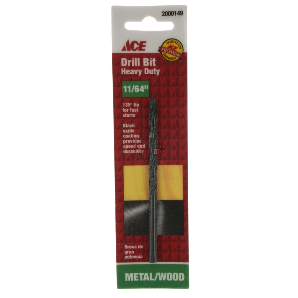 ACE Hardware 2000149 Heavy Duty 11/64" Black Oxide Drill Bit, 135ÃÂ° Point, 2-Pack