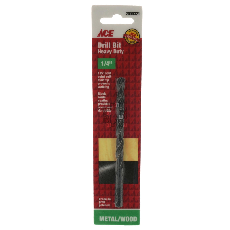 ACE Hardware 2000321 1/4" Heavy Duty Black Oxide Drill Bit, 135ÃÂ° Split Point