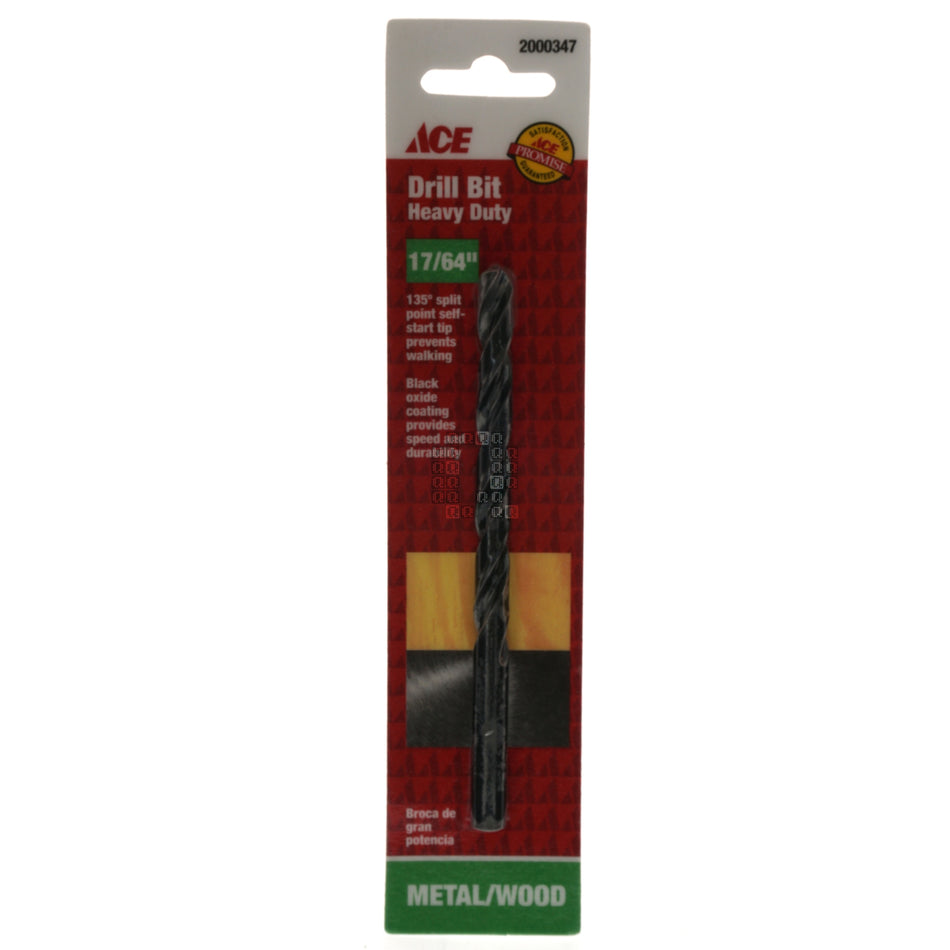 ACE Hardware 2000347 17/64" Heavy Duty Black Oxide Drill Bit, 135ÃÂ° Split Point