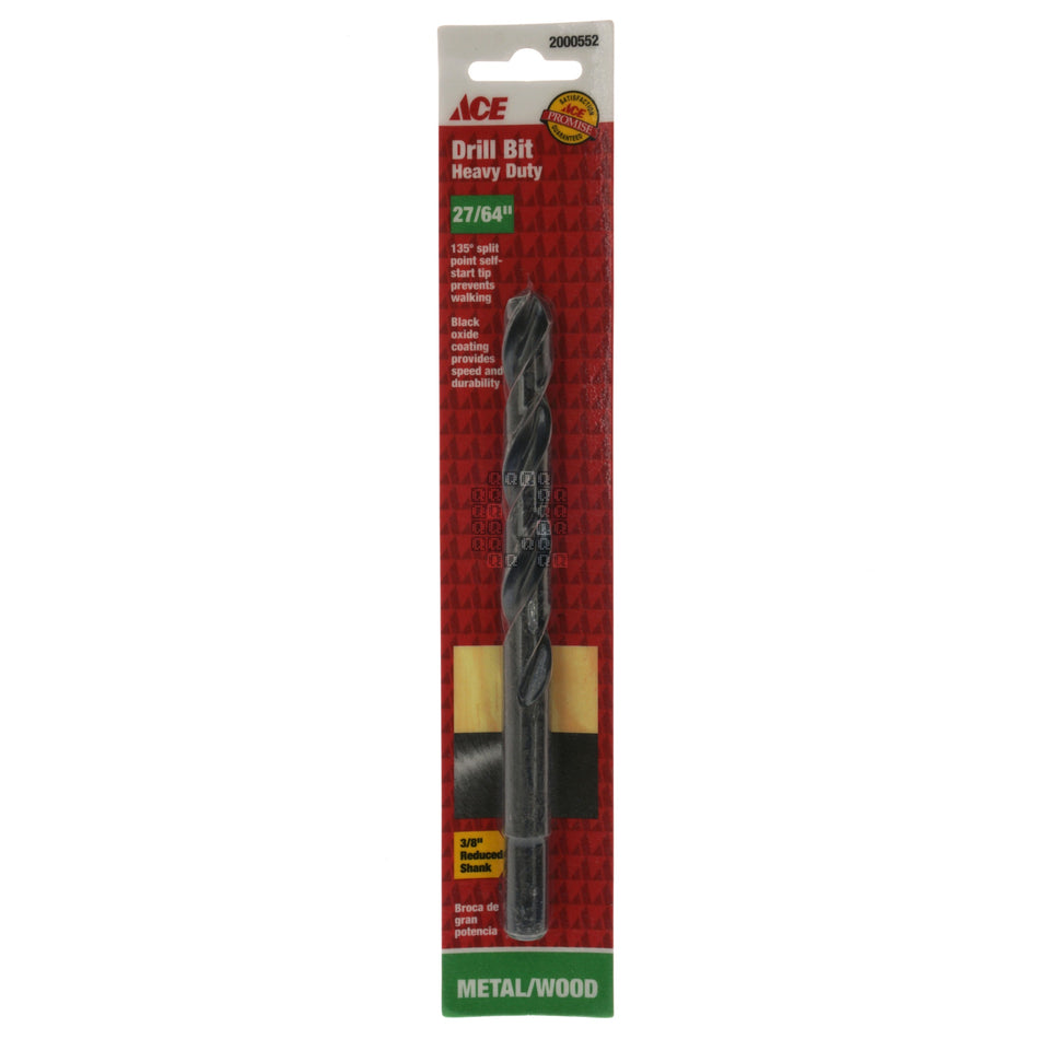 ACE Hardware 2000552 Heavy Duty 27/64" Black Oxide Drill Bit, 135ÃÂ° Split Point