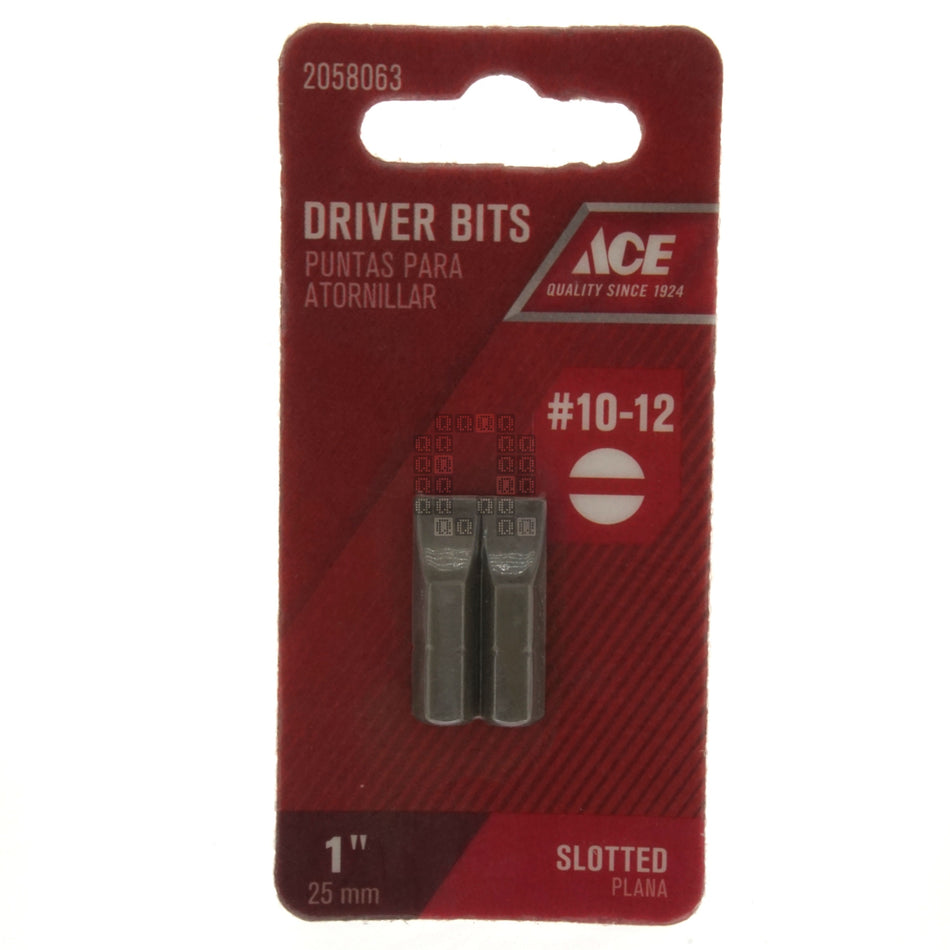 ACE Hardware 2058063 #10-12 Slotted Driver Bits, 1" Length, 2-Pack
