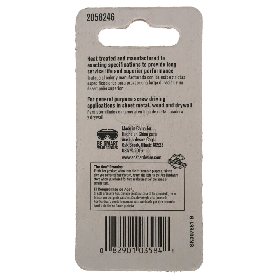 ACE Hardware 2058246 T15 TORX Driver Bit, 1" Length, 1/4" Hex Drive