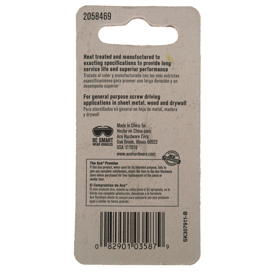 ACE Hardware 2058469 T27 TORX Driver Bit, 1" Length, 1/4" Hex Drive