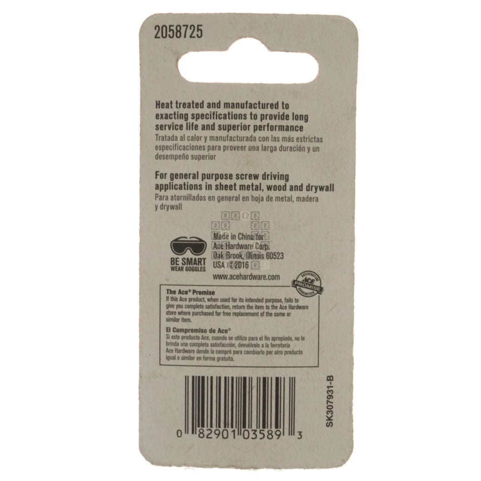 ACE Hardware 2058725 T40 TORX Driver Bit, 1" Length, 1/4" Hex Drive