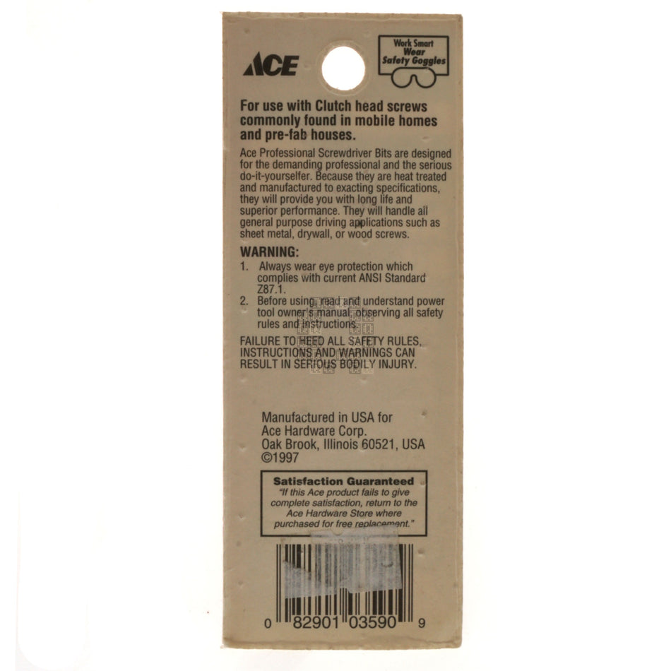 Ace Hardware 2058766 5/32" Clutch Screwdriver Bit, 1" Length