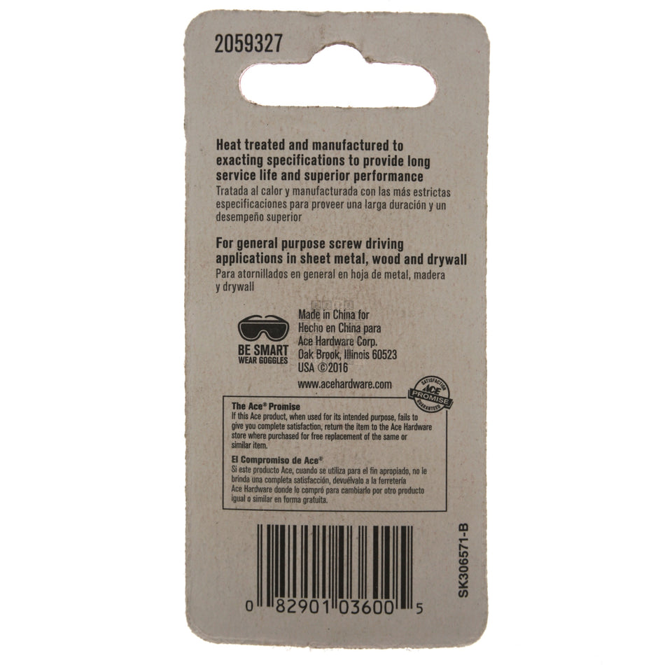 ACE Hardware 2059327 #3-4 Slotted Driver Bit, 2" Length, 1/4" Hex Drive