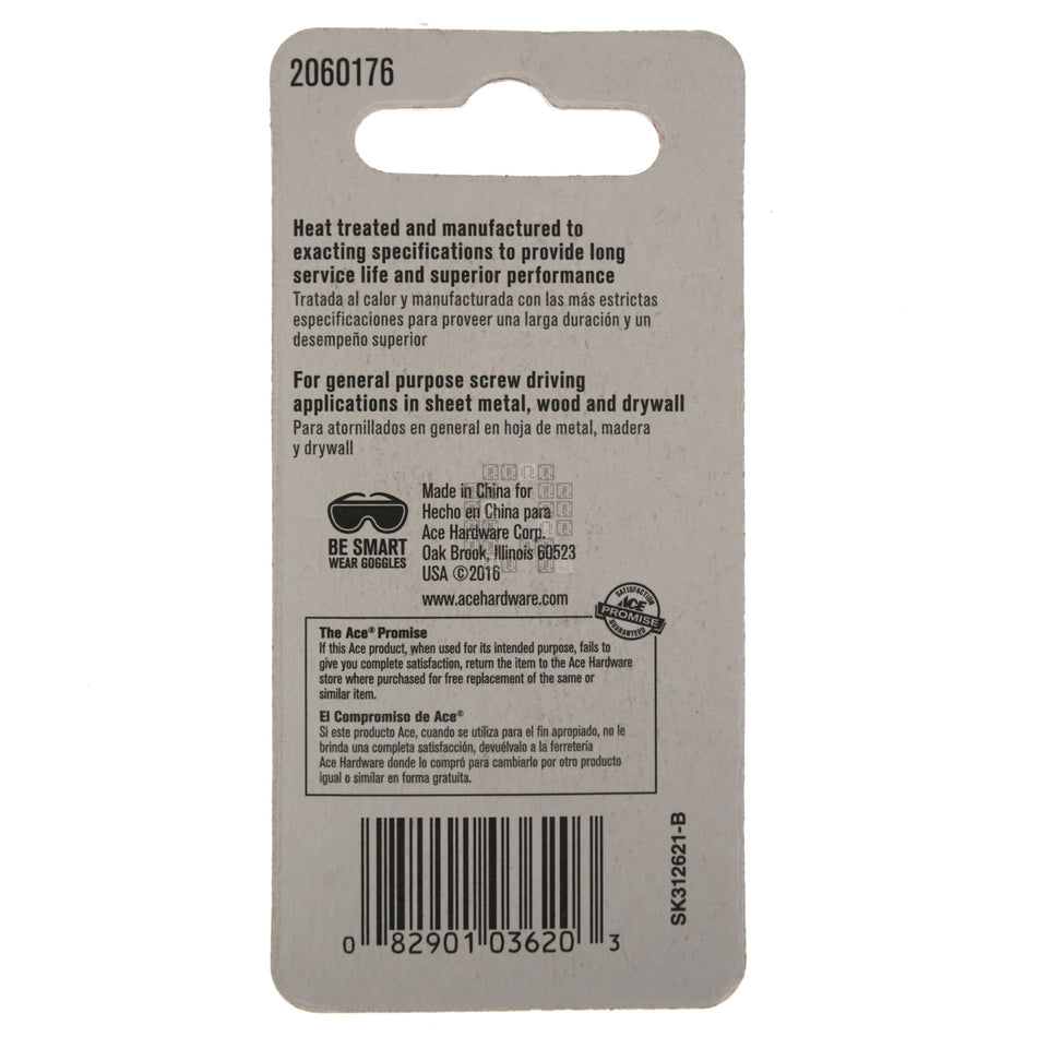 ACE Hardware 2060176 T15 / T20 TORX Double Ended Driver Bit, 2" Length, 1/4" Hex Drive