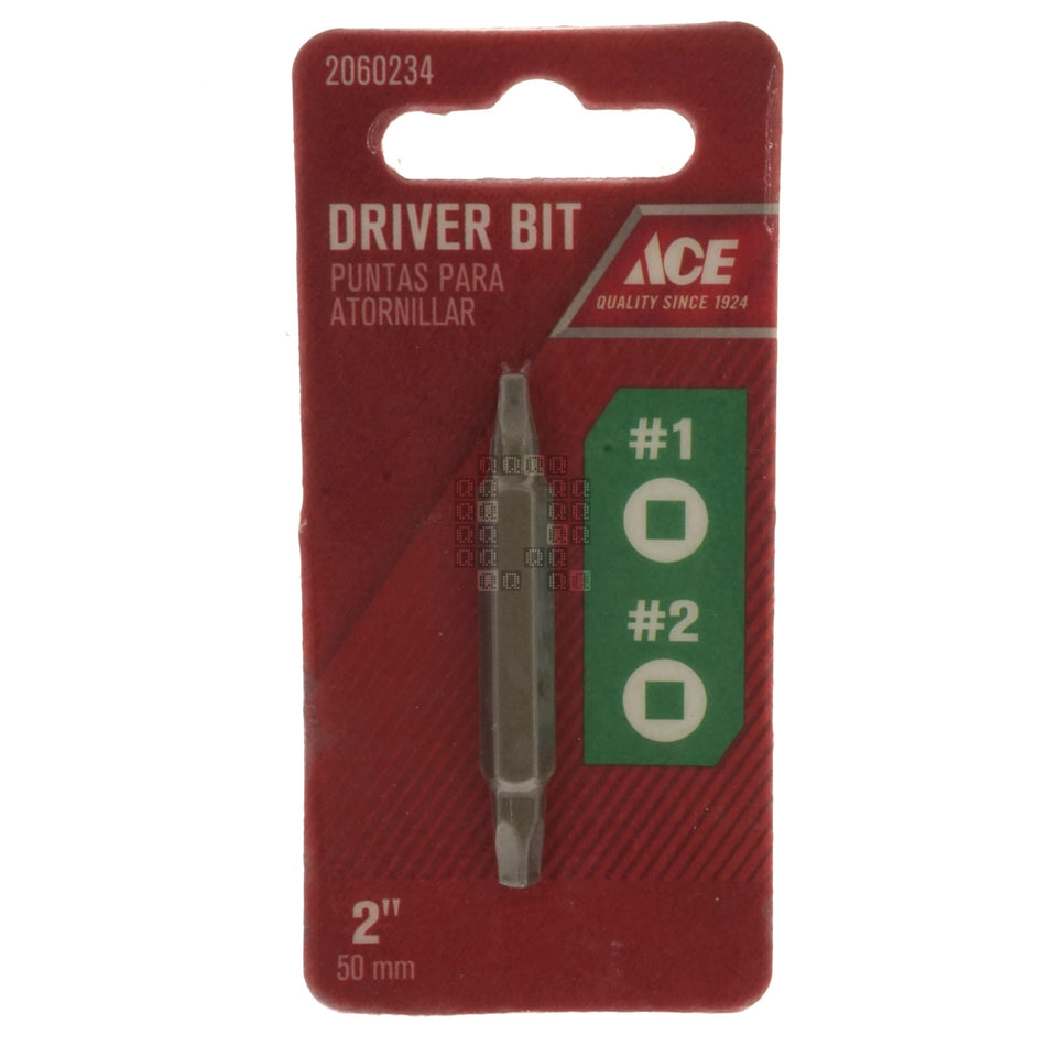 ACE Hardware 2060234 #1 Square SQ1 / #2 Square SQ2 Double Ended Driver Bit, 2" Length