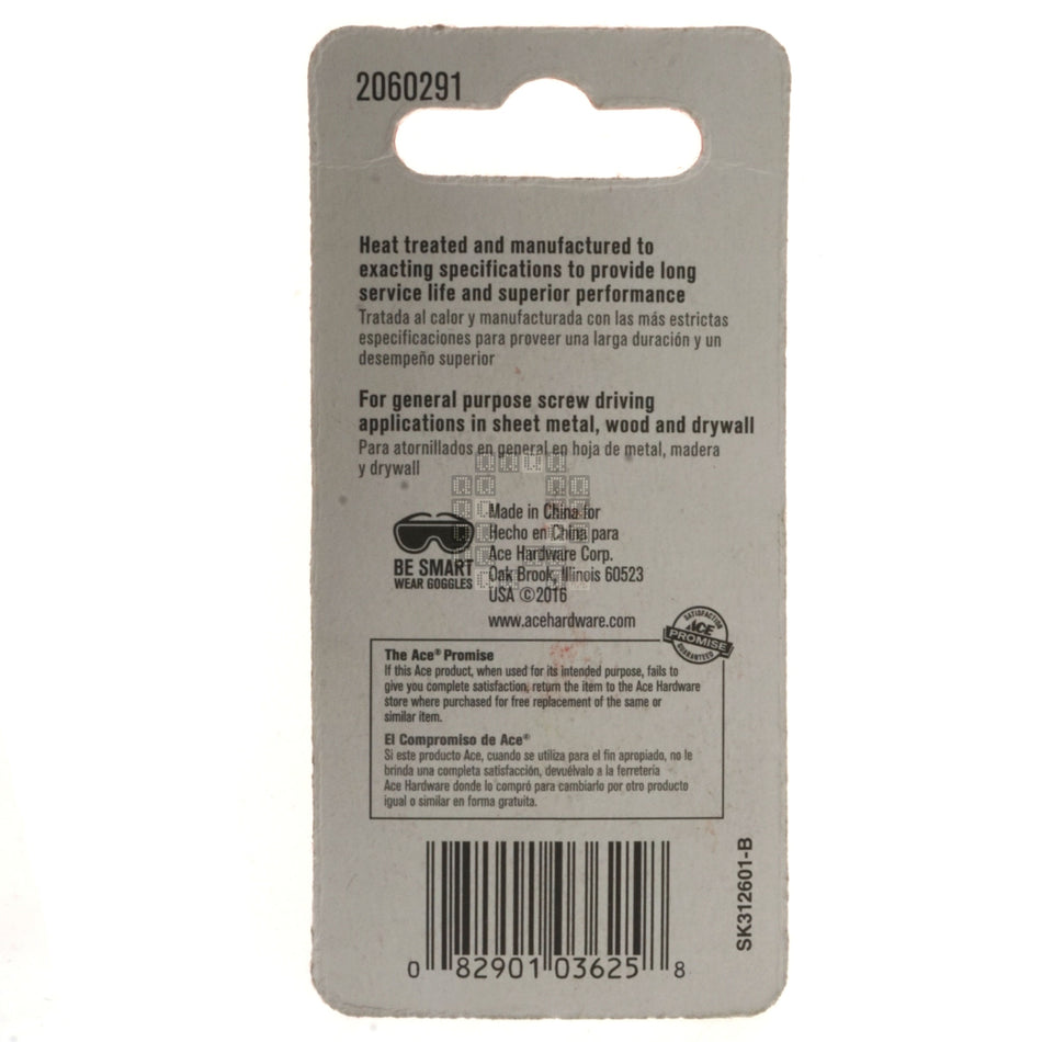 ACE Hardware 2060291 #2 Phillips PH2 / #8-10 Slotted Double Ended Driver Bit, 2" Length