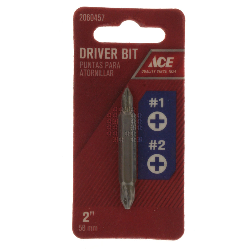ACE Hardware 2060457 #1 / #2 Phillips PH1 / PH2 Double Ended Driver Bit 2" Long