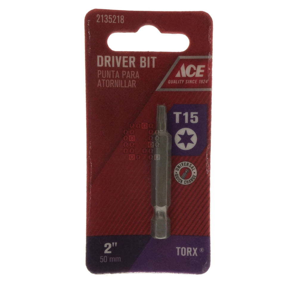ACE Hardware 2135218 T15 TORX Driver Bit, 2" Length