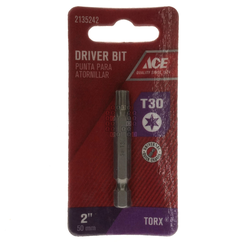 ACE Hardware 2135242 T30 TORX Driver Bit, 2" Length