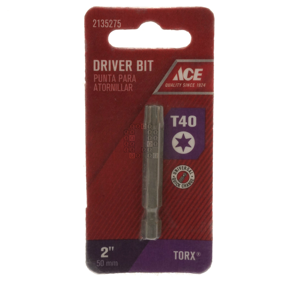 ACE Hardware 2135275 T40 TORX Driver Bit, 2" Length