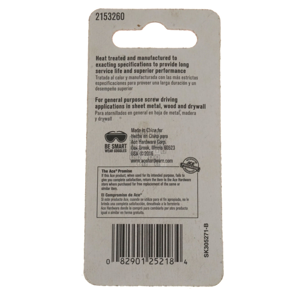 ACE Hardware 2153260 #0 Square / SQ0 Driver Bits, 2" Length