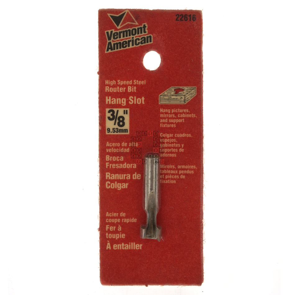 Vermont American 22616 3/8" Hang Slot High Speed Steel Router Bit
