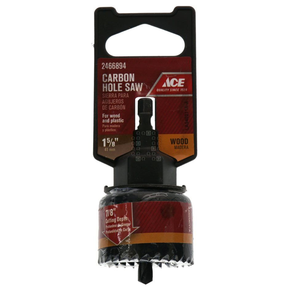 ACE Hardware 2466894 41mm / 1-5/8" Carbon Hole Saw, 1/4" Hex Shank