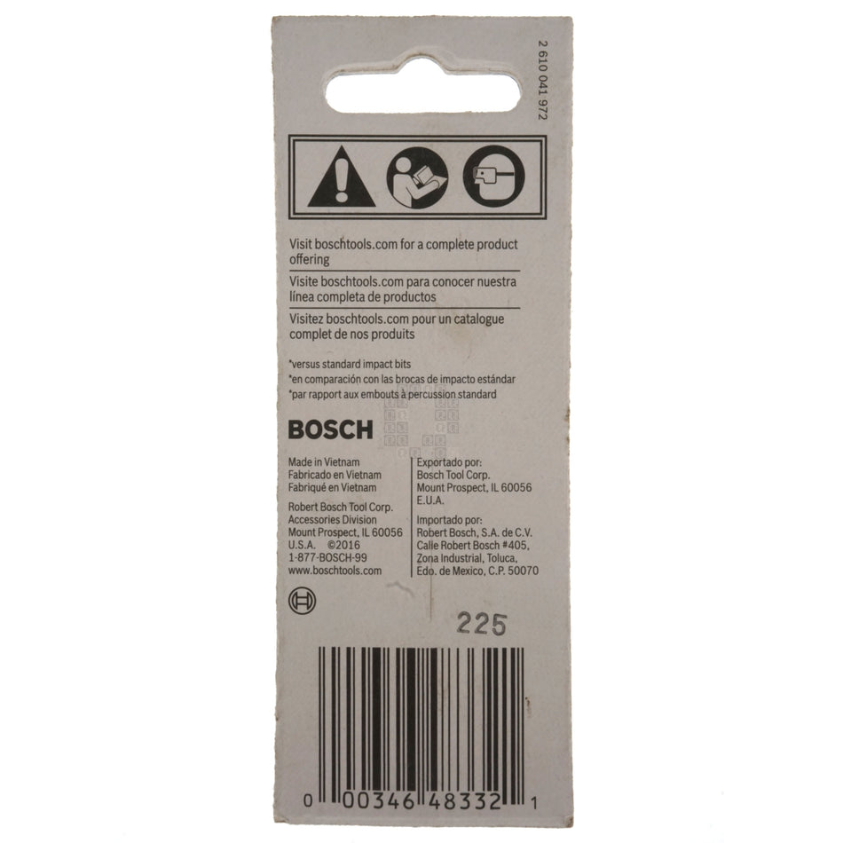 Bosch ITSQ2201 Impact Tough SQ2 #2 Square Insert Bit, 2" Length, 2610039569