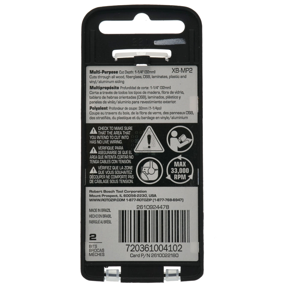 RotoZip 2610924478 XB-MP2 5/32" / 4mm General Purpose Bit, 2 Piece Set