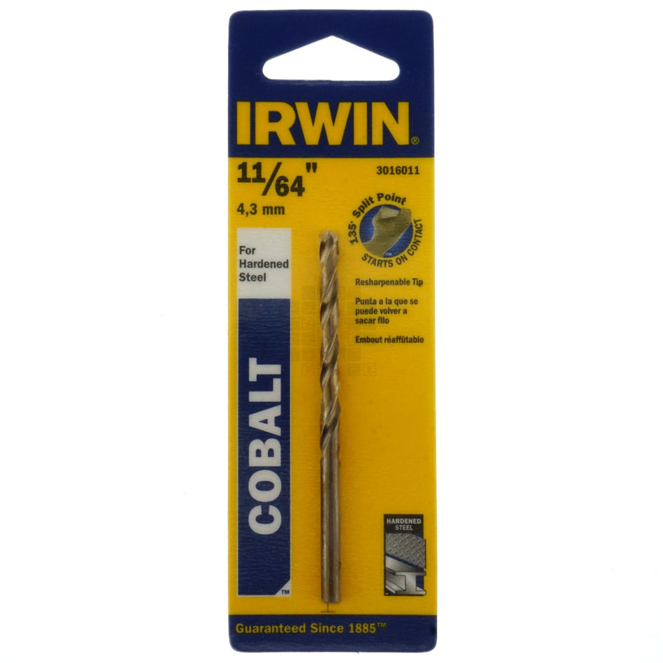 Irwin Industrial Tools 3016011 11/64" Cobalt 135ÃÂ° Split Point Drill Bit
