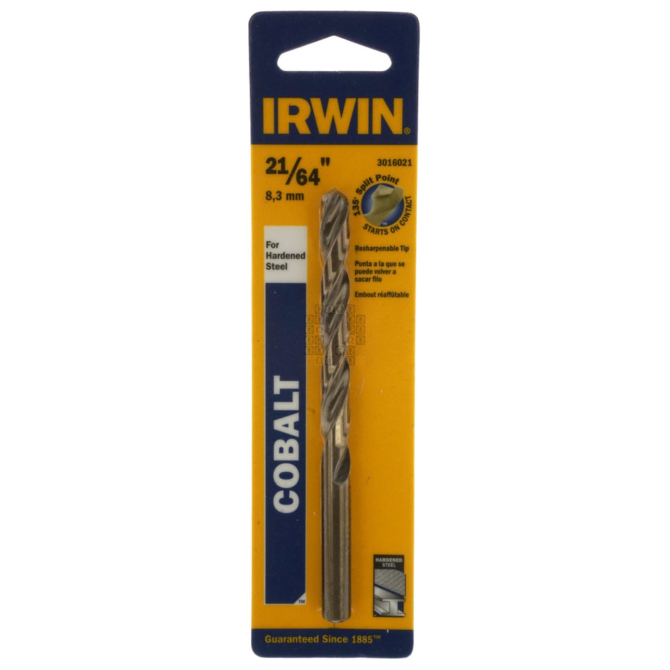Irwin 3016021 21/64" Cobalt Jobber Length 135ÃÂ° Split Point Drill Bit