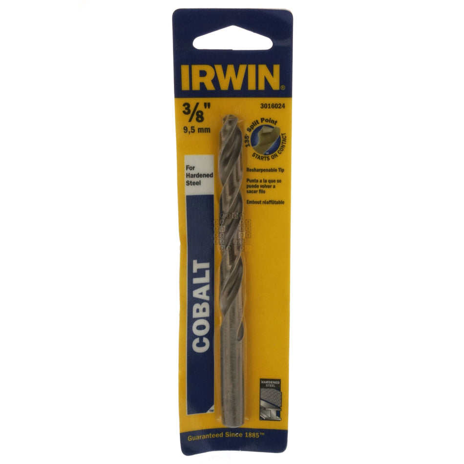 Irwin 3016024 3/8" Cobalt 135° Split Point Jobber Length Drill Bit