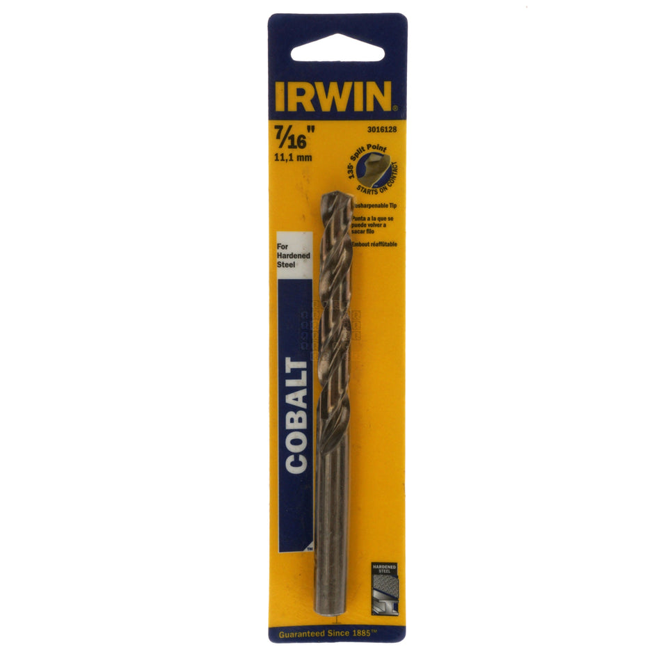 Irwin 3016128 7/16" Cobalt 135° Split Point Jobber Length Drill Bit