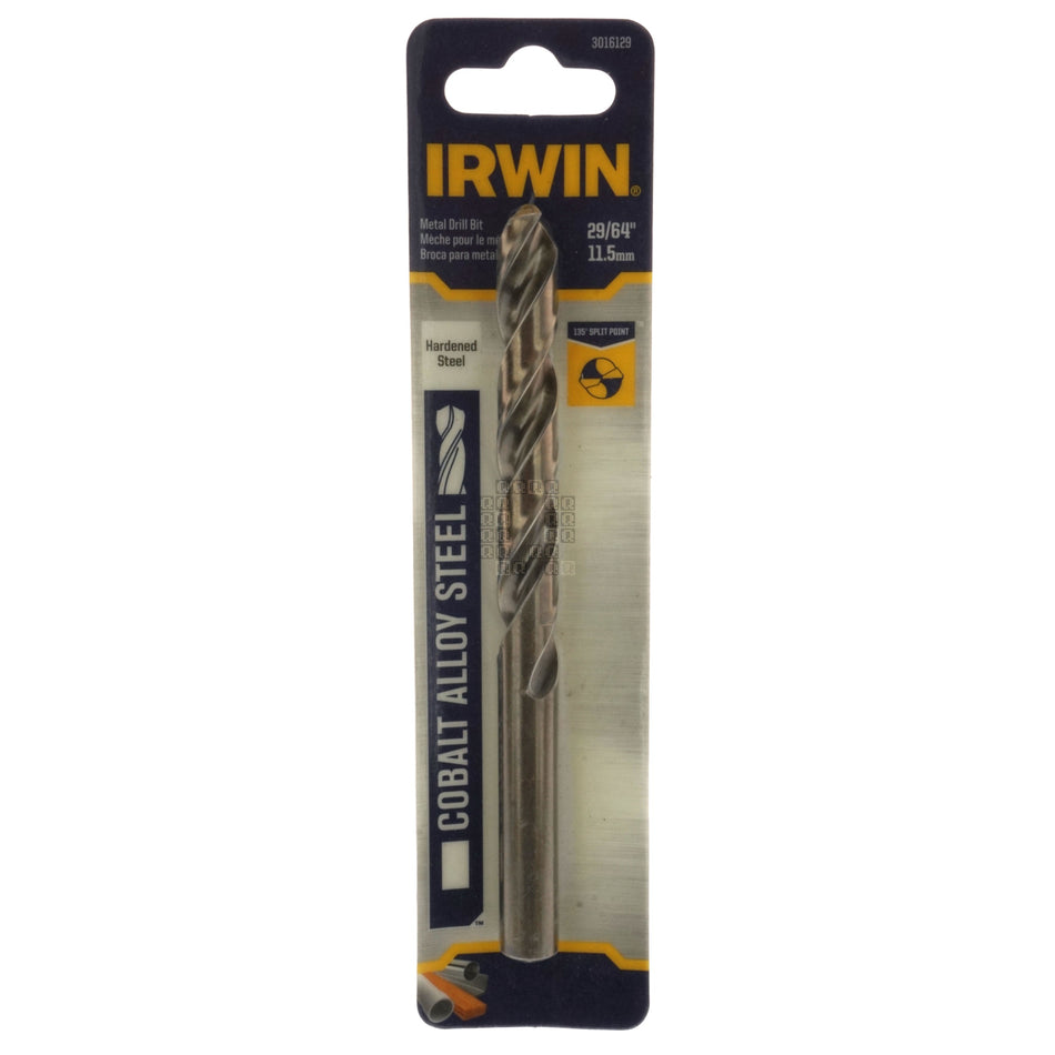 Irwin 3016129 29/64" Cobalt Jobber Length Drill Bit, 135ÃÂ° Split Point