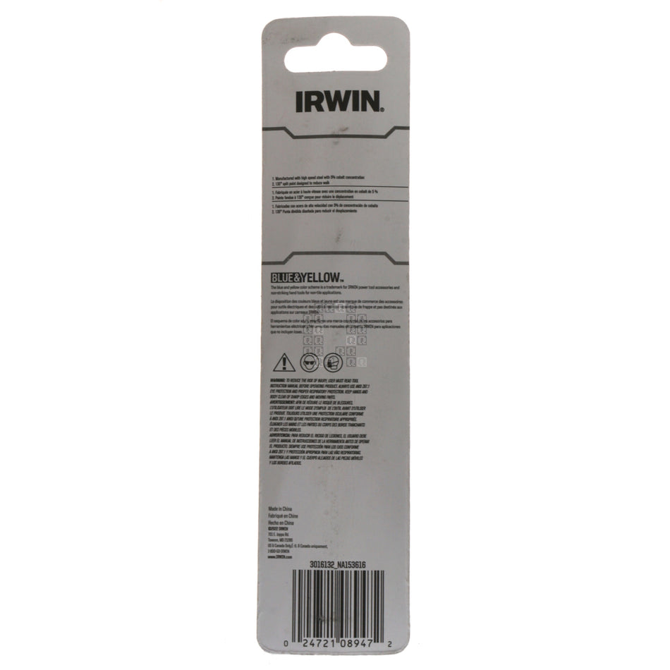 Irwin 3016132 1/2" Cobalt Jobber Length Drill Bit, 135ÃÂ° Split Point