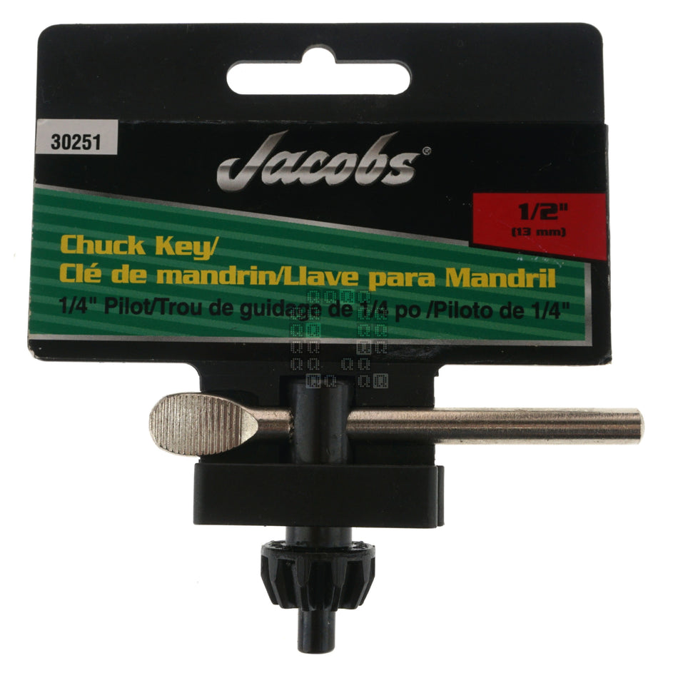 Jacobs 30251 1/2" (13mm) Chuck Key, 1/4" Pilot