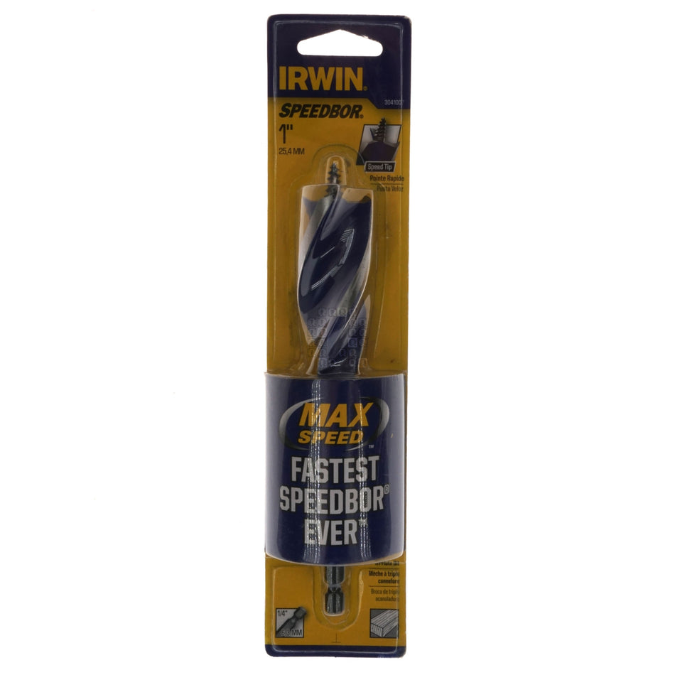 Irwin 3041007 Speedbor Self-feeding Auger Boring Bit, 1" Diameter, 6" Length