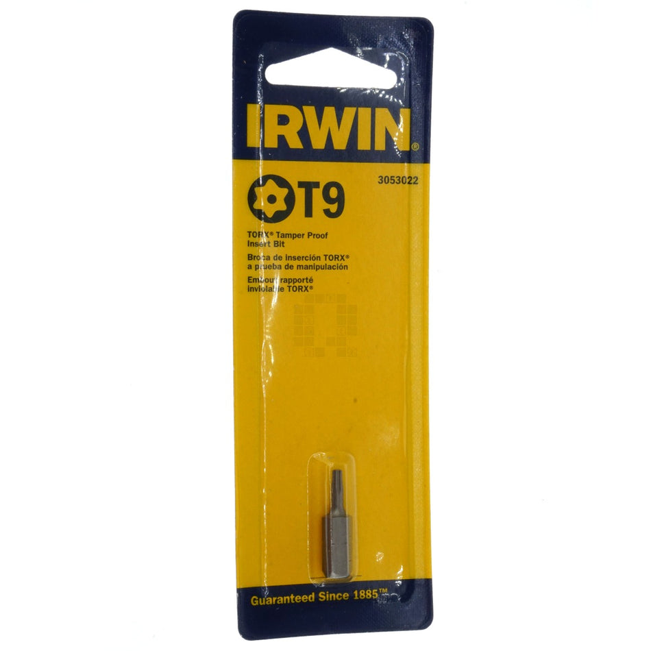 Irwin 3053022 T9 TORX Tamper-Proof Security Insert Bit