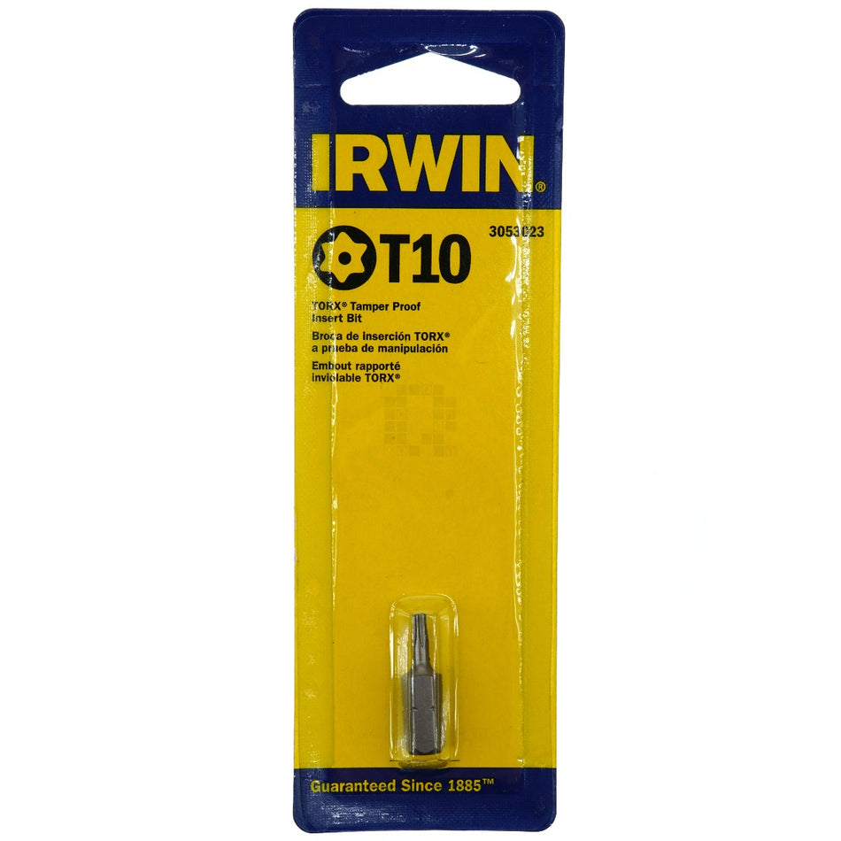 Irwin 3053023 T10 TORX Tamper-Proof Insert Bit, 1" Length