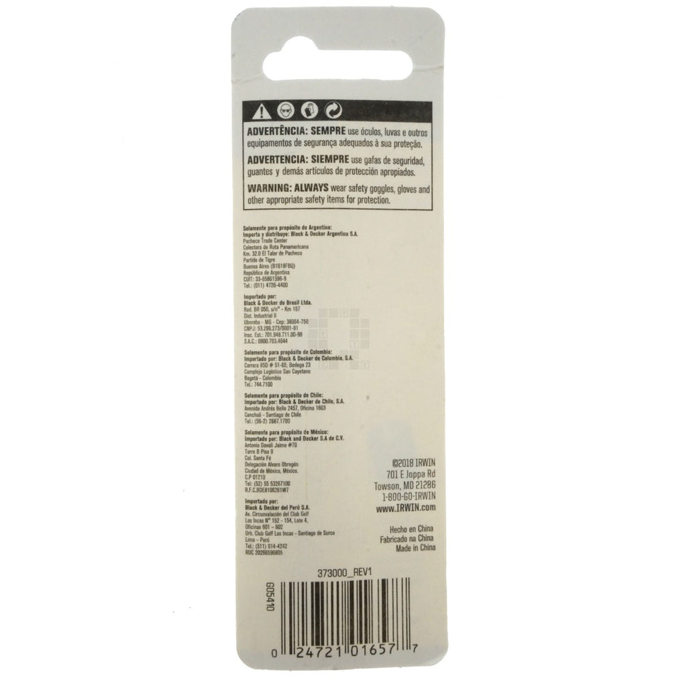 Irwin 373000 Black Oxide Hole Saw 1/4" Pilot Drill Bit