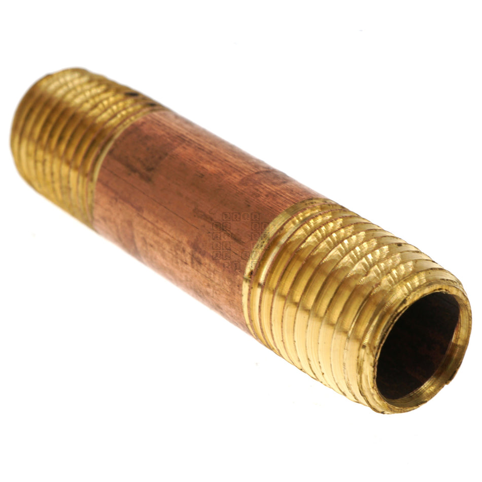 Anderson Metals 38300-0420 Red Brass (Lead Free) 1/4" Male NPT x 2" Pipe Nipple