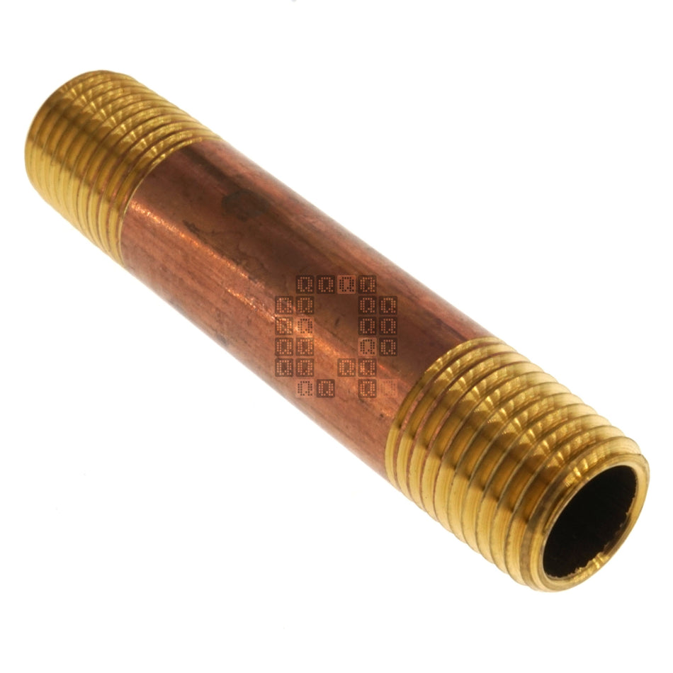 Anderson Metals 38300-0425 Red Brass Lead Free 1/4" Male NPT x 2.5" Pipe Nipple