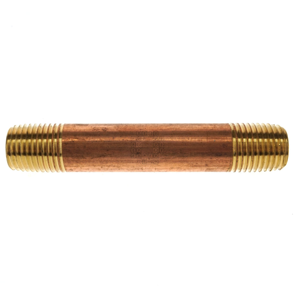 Anderson Metals 38300-0430 1/4"-18 Male NPT x 3" Red Brass (Lead Free) Pipe Nipple