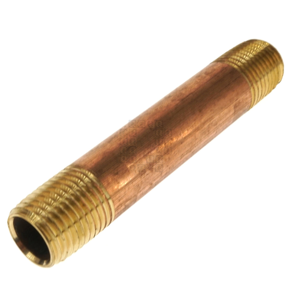 Anderson Metals 38300-0430 1/4"-18 Male NPT x 3" Red Brass (Lead Free) Pipe Nipple