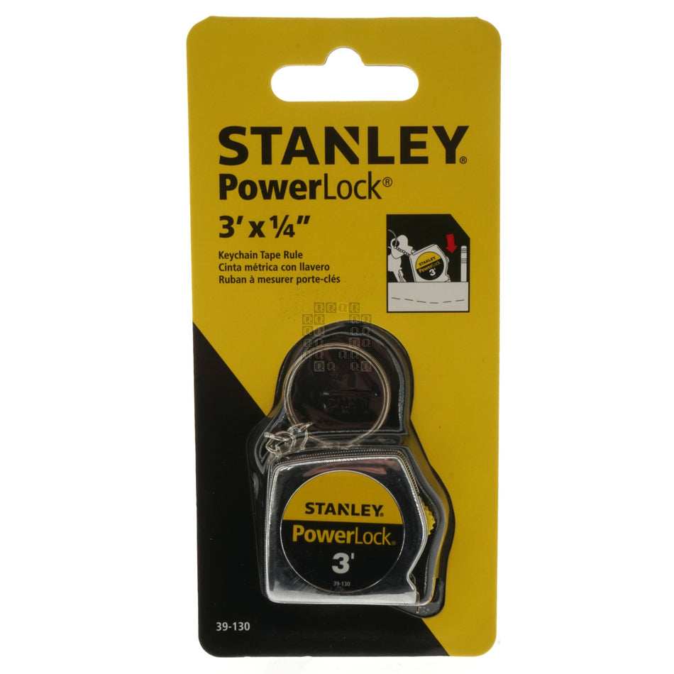 Stanley 39-130 PowerLock Keychain Tape Measure Rule, 3' x 1/4"