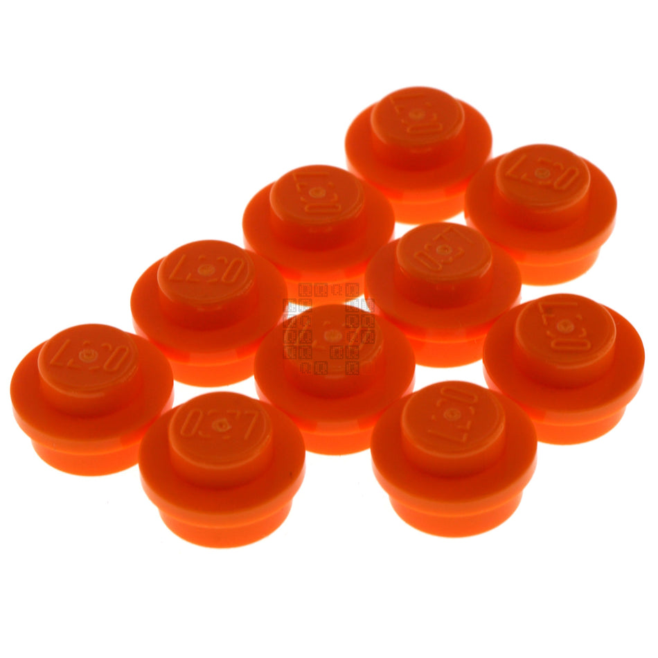 LEGO 4157103 1x1 Round Plate, Bright Orange, 10-Pack