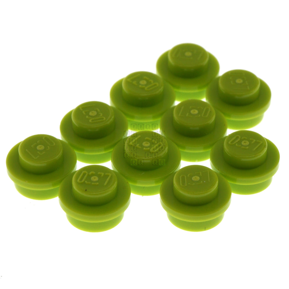 LEGO 4183133 1x1 Round Plate, Lime Green, 10-Pack